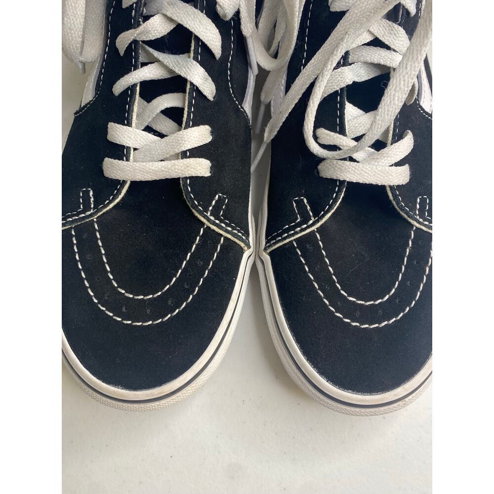 Vans Sk8 Hi Top Suede Skate Athletic Shoes Black White Mens 8.5 Womens 10 Punk - Picture 3 of 14